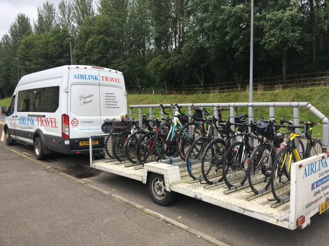 An image of bikes being transported.