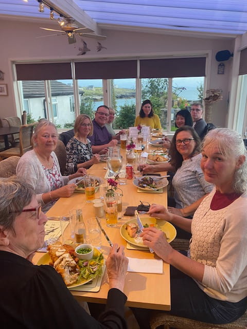 An image of people enjoying dinner.